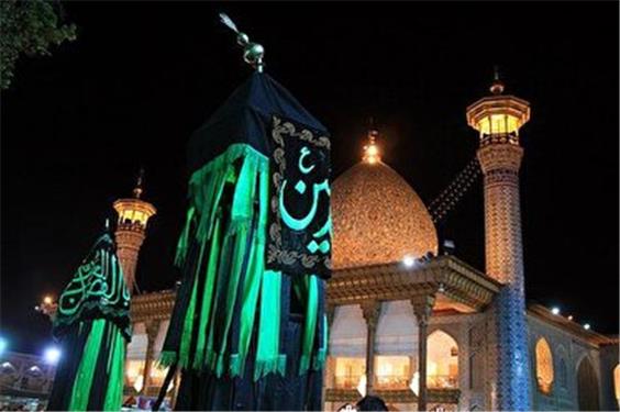 حرم مطهر شاهچراغ، سیاهپوش در آستانه اربعین حسینی