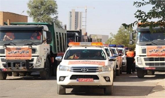 اعزام 20 دستگاه ماشین آلات سنگین از فارس به مرز مهران