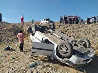 جان باختن دو سرنشین در واژگونی خودرو سواری