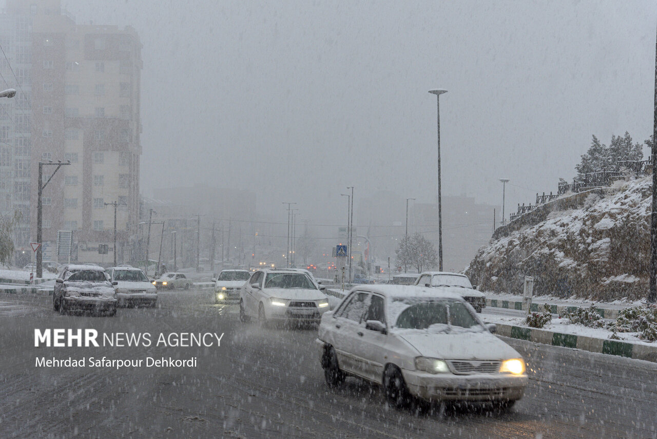 شروع بارش برف در شهرستان اقلید