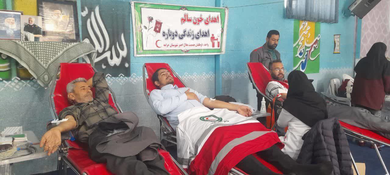 اهدای ۹۶ واحد خون به بیماران در شهرستان خرامه