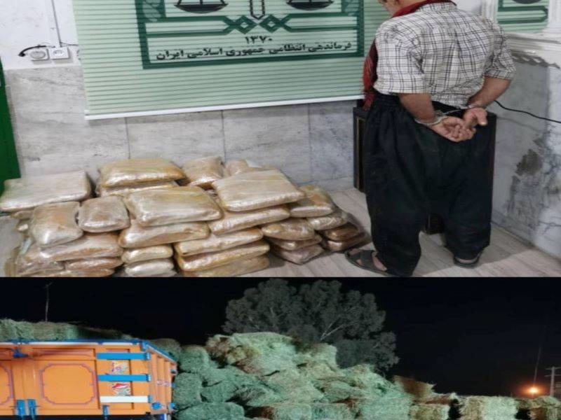 جاسازی ۱۶۲ کیلوگرم مواد مخدر زیر بار یونجه در نی ریز