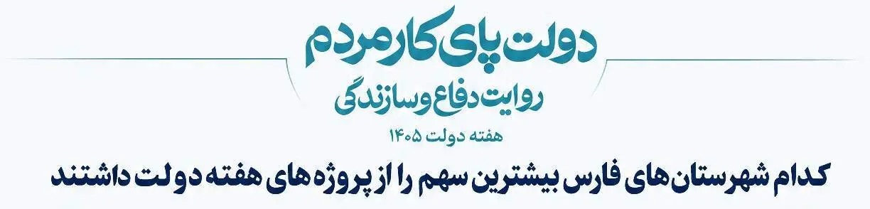 توسعه متوازن؛ رویکرد توزیع پروژه‌های هفته دولت در فارس